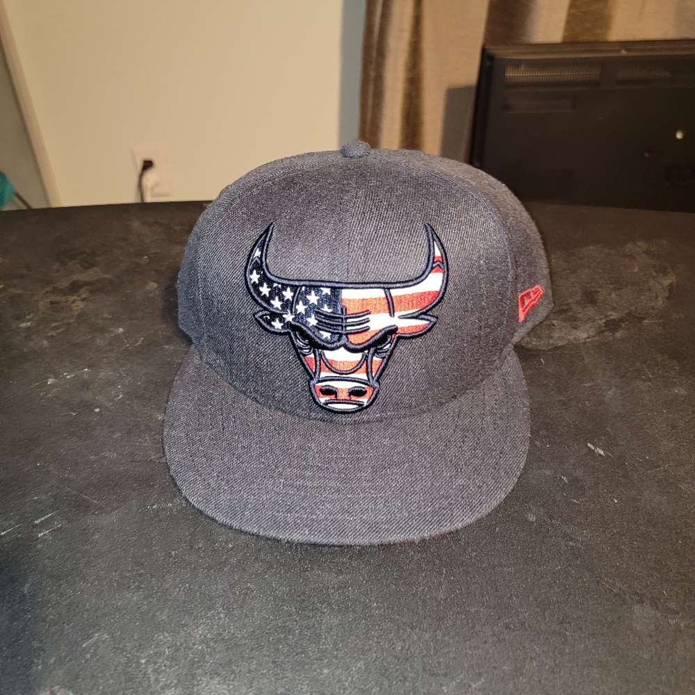 New Era Chicago Bulls USA Denim color Snapback Hat